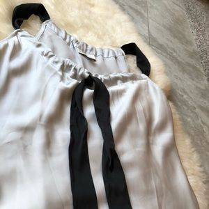 Loft grey and black tank top with inner lining